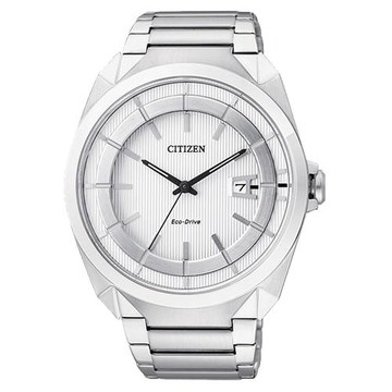 【CITIZEN 星辰】光動能直紋時尚男錶 不鏽鋼錶帶 防水50米(AW1010-57B)
