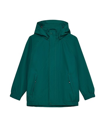 素面藍綠色長袖防風連帽外套116cm