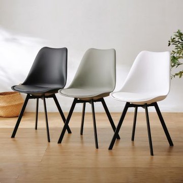 樂嫚妮 鬱金香休閒餐椅(皮革椅、鐵腳、書桌椅)