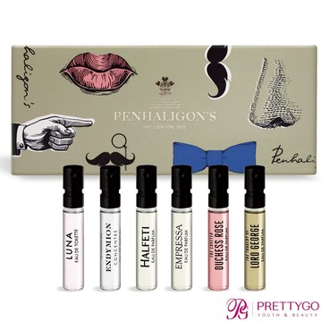 PENHALIGON'S 潘海利根 典藏香氛禮盒(2mlX6)[月亮女神+狐狸+廣霍之匣+牧羊少年+公鹿+黑玫瑰]-航版