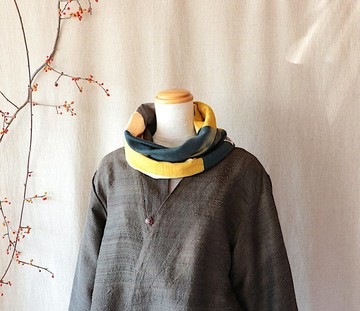 藍綠色/黃色/ 窄/  Snood。