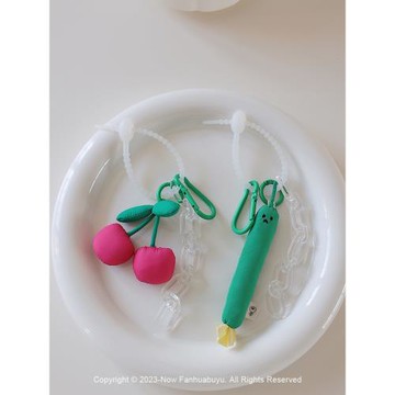 梵花不語櫻桃拉鏈扣裝飾品掛件