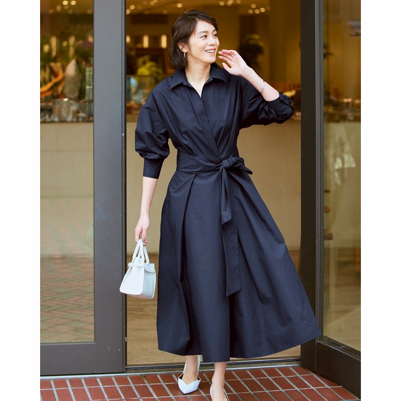 カシュクール風・ドレスシャツワンピ｜40 代 ファッション・50