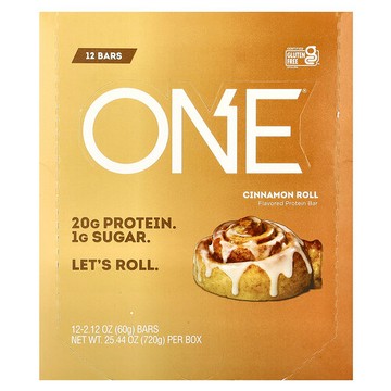 One Brands, ONE 蛋白質棒，肉桂卷，12 根，每根 2.12 盎司（60 克）