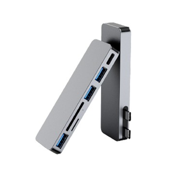 QGeeM 雙頭Type-C 6合1/USB/SD/TF電腦擴充轉接器