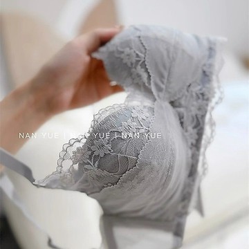 DUYI~夢詩 內衣女刺繡蕾絲套裝純慾風薄杯小胸不空杯無鋼圈無痕文胸罩