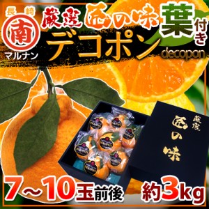 長崎 マルナン ”匠の味 葉付きデコポン” 秀品 7～10玉前後 約3kg 送料無料