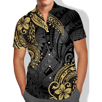3D digital printed short sleeved shirt  3D數碼印花短袖襯衣男