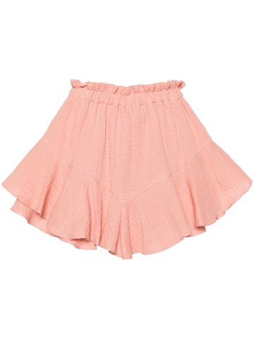 PNK - ruffled cotton shorts - women - Cotton - 34 - Pink