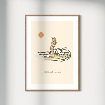 Riding the waves 印刷畫作 牆壁裝飾