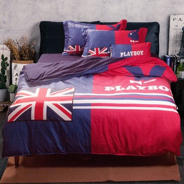PLAYBOY五件式雙人兩用被床包組(英倫情人)