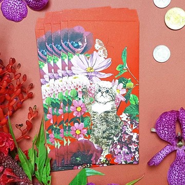 福獸納福系列紅包袋-耄耋富貴/花貓/日本運費