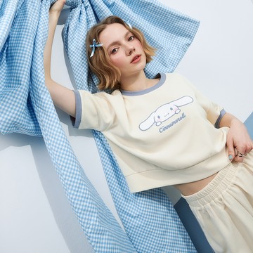 CACO-大耳狗貼布華夫格套裝‧親子款-女【J2SA031】