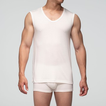 (蝦皮官方商城免運)DADADO-基礎系列-涼感抑臭紗 M-LL寬肩U領背心(白) GT2069WT