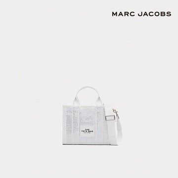 【MARC JACOBS】【快速出貨】水鑽帆布小型托特包 - 鑽白