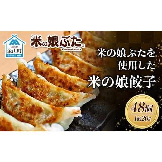 ふるさと納税 山形県 金山町 米の娘ぶたを使用した「米の娘餃子」(20g×48個) 餃子 ギョウザ 生餃子 焼き餃子 水餃子 豚肉 ブランド豚 ニラ 冷凍  金山町 F4B-…