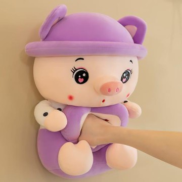 抱心豬豬玩偶公仔兒童生日禮物送女生陪睡抱枕毛絨娃娃豬豬可愛