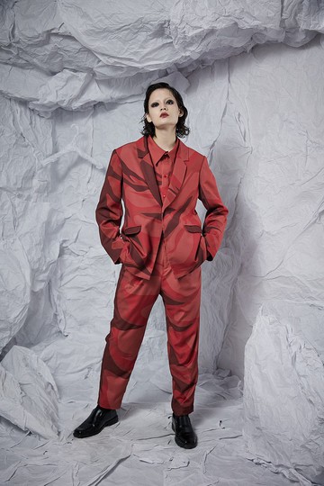 INF 22SS 2D紅印花短西裝外套