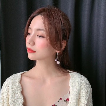 慕司小d可愛秋冬毛球耳環冬季溫柔耳飾小眾長款耳釘無耳洞耳夾女