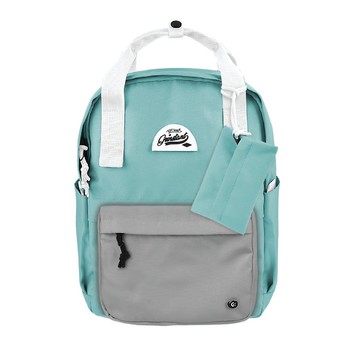 Grinstant混搭可拆組式13吋後背包 - 夢幻系列 (淺藍色配深灰色)