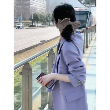 紫色春秋高級感超好看西裝外套