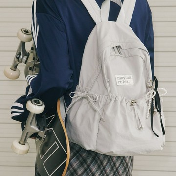mini ver. Ribbon pocket backpack_Light gray