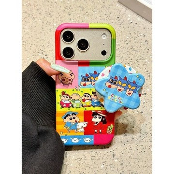 彩拼蠟筆小新適用iPhone16pro菲林17ProMax12蘋果13手機殼14磁吸15plus