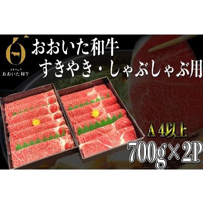 ふるさと納税 津久見市 おおいた和牛すき焼き・しゃぶしゃぶ1.4kg(700g×2P)(津久見市)