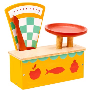 Mentari 生鮮市場小磅秤 MT7511 適用年齡：3歲以上 主要材質：橡膠木  1組