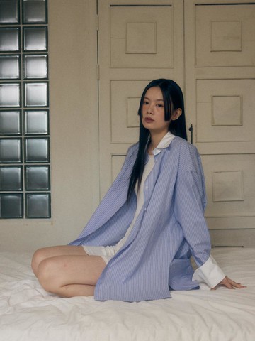 SERENA STRIPED SHIRT [BLUE]