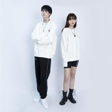 SoulSense潮牌刺繡logo寬松圓領套頭潮流男女通用男女加絨衛衣