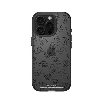 iPhone 16 Pro Clear (相機按鈕) 酷墨灰 - 迪士尼-小熊維尼 Disney Winnie The Pooh - 線條圖案