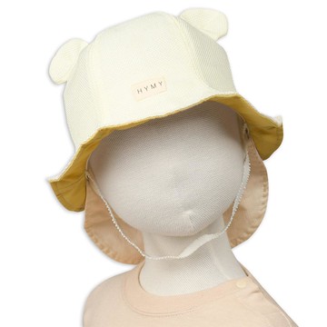 akachan honpo - 鬱金香帽 夏季材質-可洗 附防曬遮陽布-米白色