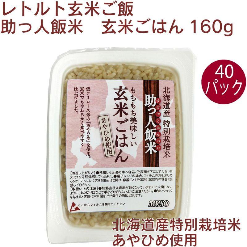 助っ人飯米・玄米ごはん 160g×40パック パックご飯 レトルトごはん