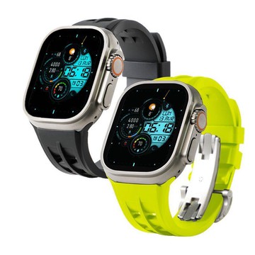適用Applewatchultra/49mm手錶 iWatch ultra2/s8運動硅膠錶帶