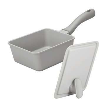 【單件88折】copan Supot系列 IH爐輕量方型料理鍋13x18cm(附蓋/兩色可選) 大地灰