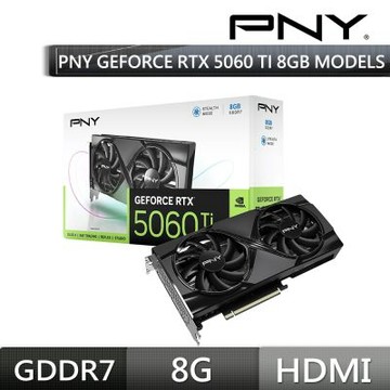 推★PNY 必恩威 PNY GeForce RTX5060 Ti 8GB 雙風扇顯示卡 VCG5060T8DFXPB1