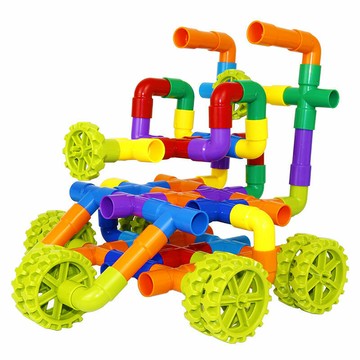 水管道積木拼裝兒童管道式益智力開發女孩男孩幼兒園塑料拼插玩具