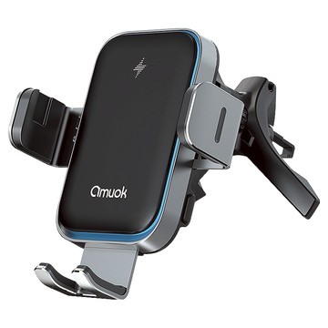 艾默克 amuok 全自動車載支架 15W 無線充電 支援三星Galaxy Z Flip/Fold 360度可調  黑色  1個