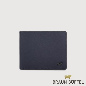 【BRAUN BUFFEL 德國小金牛】台灣總代理 維克多-E 5卡透明窗皮夾-深藍/BF570-316-DB