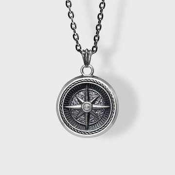 AZOTH | 引領者羅盤項鍊 銀石