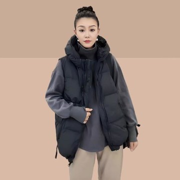 【LANNI 藍尼】★連帽保暖背心外套(女背心/女外套/連帽背心/休閒/百搭)