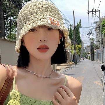 🌞編織漁夫帽女夏季鏤空透氣遮陽防晒水桶帽韓版百搭顯臉小帽子ins優質