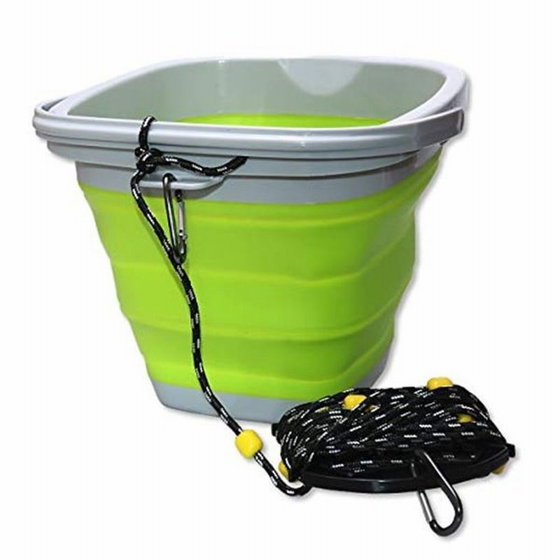 釣り用 フィッシング 折り畳み水くみバケツ 8mロープ カラビナ付き グリーン 通販 Lineポイント最大0 5 Get Lineショッピング