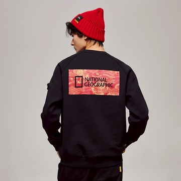 男女同款 龍年限定 印花LOGO 長袖上衣 - 炭黑色