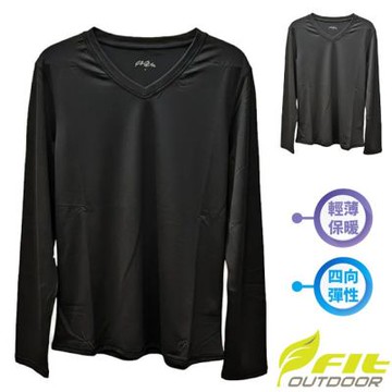 【FIT】女 遠紅外線吸排彈性V領保暖內衣.衛生衣.內衣.發熱衣/ ZW2502