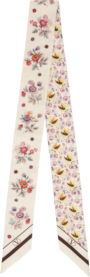 Valentino Garavani 米色 Papier Floral 围巾
