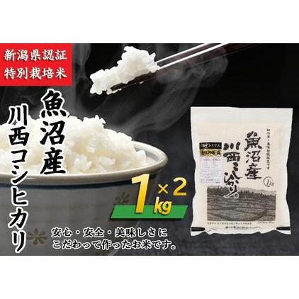 ふるさと納税 魚沼産川西こしひかり1kg×2　新潟県認証特別栽培米　令和５年度米 新潟県十日町市