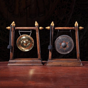 泰國家居裝飾工藝品 客廳酒柜銅鑼桌面擺件 門廳玄關懷舊招財擺件1入