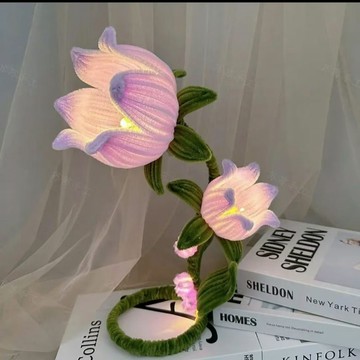 DIY💖鈴蘭花臺燈手工製作diy材料包創意手工禮物課桌書桌擺件手工材料包創意交換禮物 毛線編織鉤針手作 OLRJ